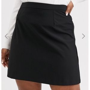 ASOS Curve black tailored a-line mini skirt 22